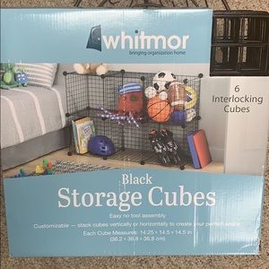 Black interlocking storage cubes